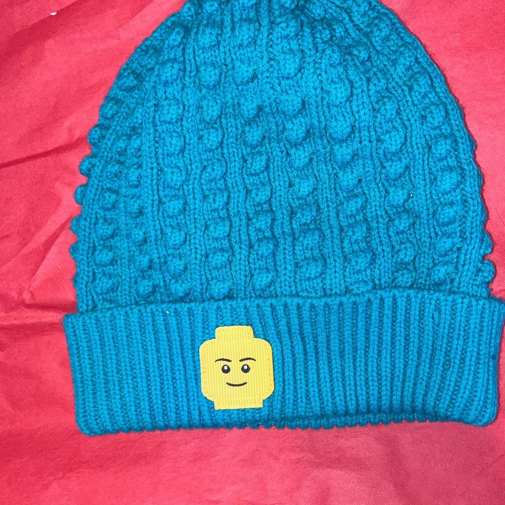 LEGO X TARGET COLLECTION KIDS TEAL BEANIE W MIN FIG LOGO UNISEX